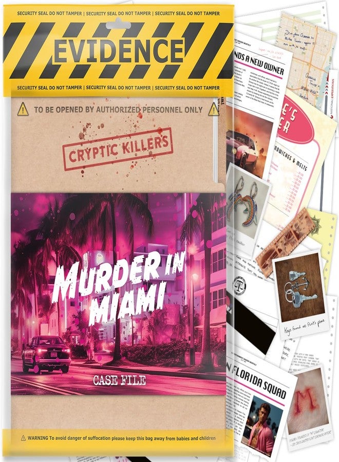 Cryptic Killers Unsolved murder mystery game - Cold Case Files Investigation Detective clues/evidence - Solve the crime - For individuals, date nights & party groups - Murder in Miami - Image 1